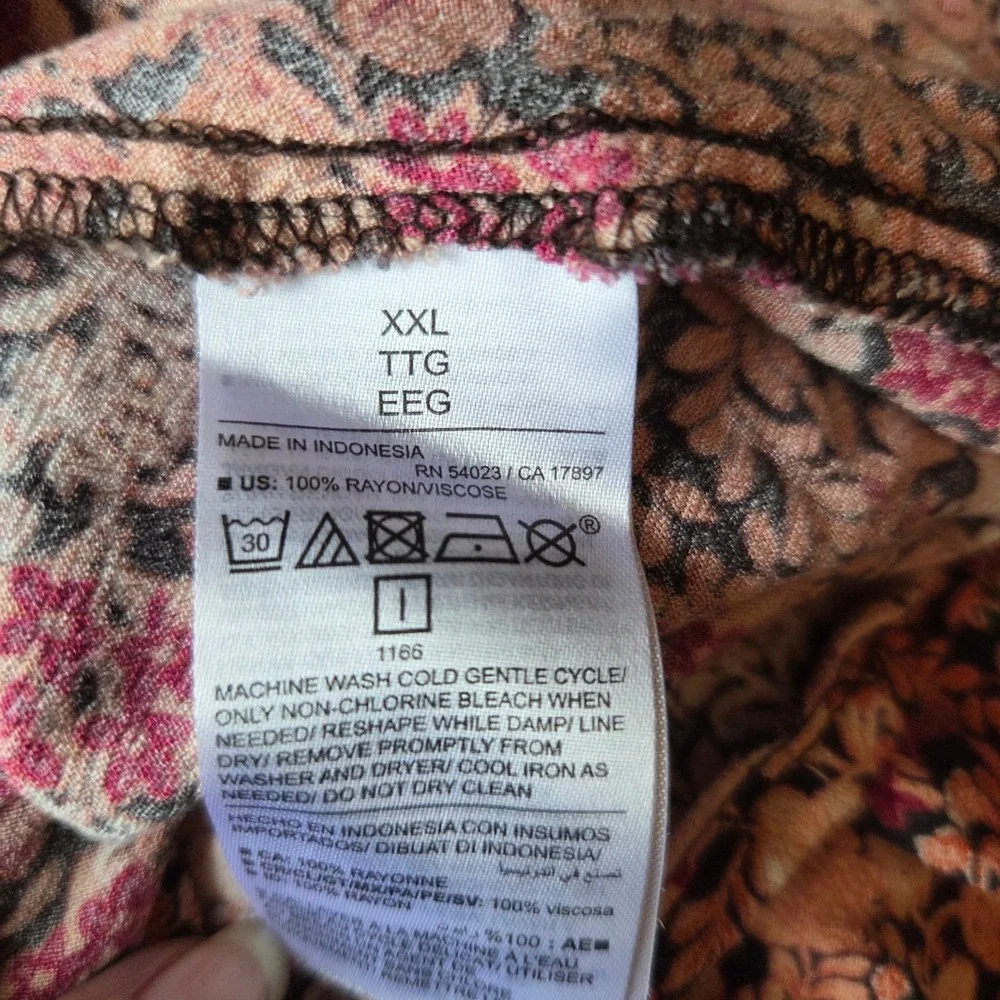 Old Navy XXL Floral Midi Milkmaid Dress Sleeveless Tie Front Boho Cottagecore - Picture 6 of 6